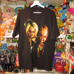 CHILD PYAY★チャイルドプレイ★チャッキー★ティファニー★Tシャツ★ホラー★映画★Men’ｓ★Ｌサイズ★ブラック★新品★フィギュア★人形★ぬいぐるみ★CHUCKY★TIFFANY★