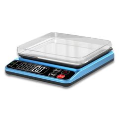 【今売れています】スケール 電子秤 デジタルスケール はかり 5000g 0.1g単位 はかり 5kg コンパクト数量計量 JAZZ 風袋引き 電源自動OFF トレー付き SCALE 日本語取扱説明書付き (ブルー)…