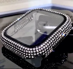 ブラック★AppleWatchカバー 保護 高級glass ケース メッキ　キラキラ　アップルウォッチ  メンズ レディース 38mm 40mm 41mm 42mm 44mm 45mm　series10　42㎜　46㎜　49㎜　入荷