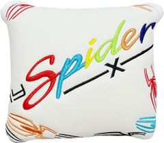 パターカバー ゴルフヘッドカバー マレット用 スパイダーパター オデッセイ２ボール テーラーメイド マグネット Spider　白