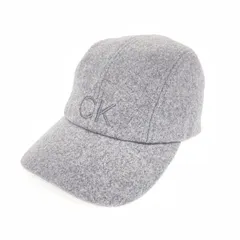 良好 CALVIN KLEIN カルバンクライン  ワークキャップ   ブルーグレー ウール混 ユニセックス CKロゴ刺繍 帽子 服飾小物　240001153638