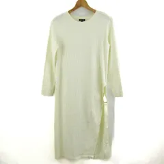 インディヴィ リブニットワンピース 長袖 ブランド トップス レディース 38サイズ クリーム INDIVI 【中古】