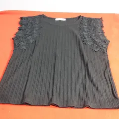 scolar スカラー　花　刺繍　レース　トップス　M ブラックのサムネイル