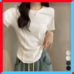 新品 無地Tシャツ レディース クルーネック サマートップス 春秋 丸首 細見え プルオーバー 着回し 春秋 【送料無料】