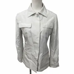 トゥービーシック TO BE CHIC ブルゾン ジャケット カバーオール 総シルク UN468-260-07 シルバー色 グレー 40 約L相当 0410 ■GY31のサムネイル