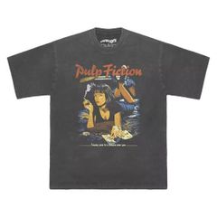 ★インポート 映画/ROCK Tシャツ メンズ レディース 半袖Tシャツ 映画 Tシャツ  パルプフィクション 色落ち加工ブラック　Mサイズ