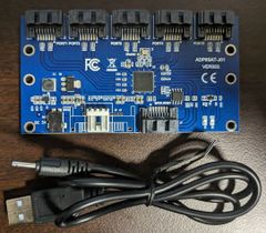 SATA変換アダプター 高速アダプタカード 1〜5ポートコンバータ SATAポートマルチプライヤ ライザカードハブ DCジャック 送料無料 匿名配送