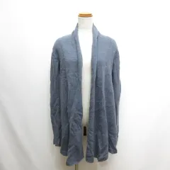アースミュージック&エコロジー EARTH MUSIC & ECOLOGY ショール ニット カーディガン F ブルーグレー アルパカ混 ウール混 ボタンなし