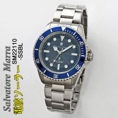 サルバトーレマーラ　電波ソーラー腕時計　メンズ　ステンレススチールベルト 　SM22110-SSBLおしゃれ　高級感　ギフト　プレゼント