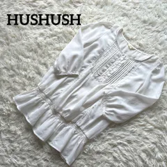 hushush ハッシュアッシュ　ブラウス　長袖　白　ホワイト　2