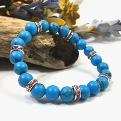 パワーストーン ブレスレット ターコイズ  （ピンク）レディース 女性  数珠ブレス 開運 プレゼント ギフト  [9]