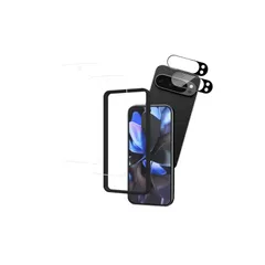 【2+2枚セット】ガイド枠付き KPNS 日本素材製 強化ガラス Google Pixel 9 Pro XL 用 ガラスフィルム カメラフィルム カバー 保護フィルム 0