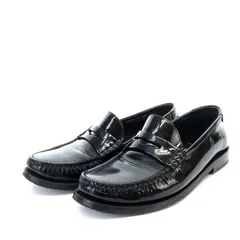 サンローラン パリ SAINT LAURENT PARIS コインローファー スリッポン ローヒール パテントレザー 36 23cm 黒 ブラック 670232 /YO15のサムネイル