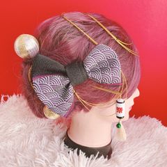 よさこい髪飾り☆夏祭り☆浴衣ヘア☆リボン☆畳縁リボン☆お祭り髪飾り☆成人式☆卒業式☆結婚式髪飾り☆だんじり祭り☆御神輿☆祇園祭☆