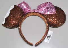 【中古】アクセサリー(非金属) ミニーマウス(スパンコール/ブラウン/ピンク) カチューシャ 「ディズニー」 上海ディズニーリゾート限定