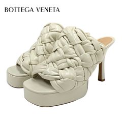ボッテガヴェネタ BOTTEGAVENETA サンダル 靴 シューズ レザー アイボリー イントレチャート ミュール