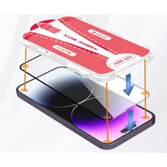 iPhone/12/13/14 /Pro/Pro Max/puls ガラスフィルム 保護フィルム  ホコリ自動吸着 気泡ゼロ 失敗なし 超簡単貼り付け 9H強化ガラス 全面保護 フィルム フルカバー ガイド枠付き