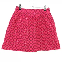 【美品】ルコック スカート ピンク×レッド 総柄 ロゴ刺しゅう レディース 11 ゴルフウェア le coq sportif