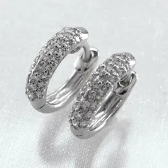 ピアス ダイヤモンド フープ レディース ダイヤ パヴェ 中折れ k10 10k ゴールド 30日以内に発送