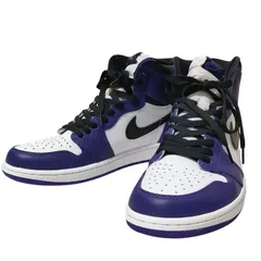 【浜館80-1625】【店舗併売品】 NIKE AIR JORDAN 1 RETRO HIGH OG Court Purple ナイキ  エアジョーダン1 ハイ OG コートパープル ホワイト/ブラック 555088-500 28cm 鑑定証付き 【中古品】