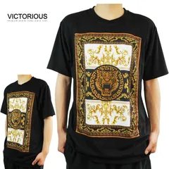 ビクトリアス VICTORIOUS メンズ Tシャツ TS7506 BAROQUETIGER TEE バロック タイガー Tシャツ BLACK(ブラック) 黒 ベルサーチ風