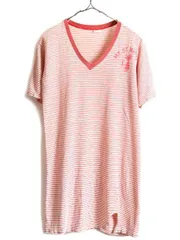 70s USA製 ■ チャンピオン 染込み プリント ボーダー 半袖 Tシャツ 