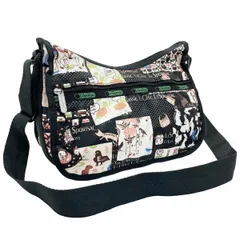 レスポートサック ショルダーバッグ クラシック ホーボー ヒットパレード35 マルチカラー ブラック 黒 7520 4986 LESPORTSAC 35周年記念 パッチワーク ウサギ アニマル てんとう虫 フラワー ハート クロスボディー 斜め掛け