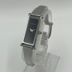 GUCCI グッチ 1500L レディース クオーツ バングルウォッチ 腕時計 シルバー 黒文字盤 質屋・リサイクルマート宇部店