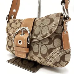 美品✨ COACH y2k signature belt beige lether canvas soho bag コーチ ハンドバッグ
