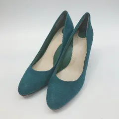 ◇ RANDA ランダ COTTON STEPS シンプル ハイヒール パンプス サイズ24.5 グリーン レディース E  【1303290002396】