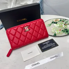 好評最新作最終値下げCHANEL 長財布　赤　レッド 小物