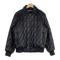 SUPREME シュプリーム 18AW Quilted Studded Leather Jacket キルト スタッズ レザージャケット 中綿 ブラック Size S