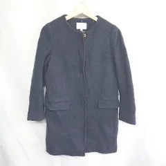 ◇ BEAUTY & YOUTH ビューティアンドユース 長袖 ノーカラーコート サイズS ネイビー系 レディース E  【1407180004528】