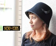 NEW YORK HAT フェルトハット レディース 帽子 ウール ハット リボン クラシカル 女優帽 アメリカ製 秋冬 新品