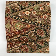 たんす屋 TANSU-YA 中古 リユース帯 帯 名古屋帯 マルチカラー カジュアル 染め 更紗文 絹 未洗い MS5424