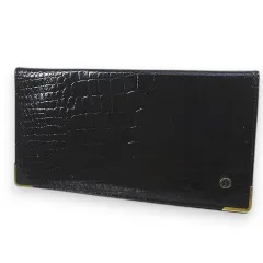 ✨未使用級✨Dunhill ダンヒル 長財布 クロコ型押し レザー 黒 本革 Dunhill - 本物 極上品 ダンヒル 極希少 K18金無垢装飾