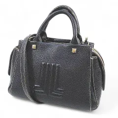 ランバン LANVIN 2WAY ハンドバッグ ミニボストン ショルダーバッグ ブラック 黒系 レザーのサムネイル