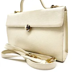 ✨良品✨ PELLE BORSA ペレボルサ 2way ショルダーバッグ トートバッグ フラップ ターンロック ゴールド金具 ロゴ型押し 肩掛け 斜め掛け レザー レディース ホワイト 白色