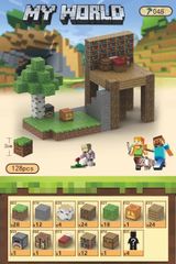 マインクラフト レゴ マグネットキューブ ジャングルビル 林の小屋 128pcs ブロック ミニフィグ マイクラ風 マインクラフト風 diy world 山の洞窟 LEGO ミニフィギュア ブロック 　磁石
