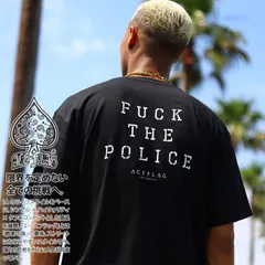 ACEFLAG Tシャツ 半袖 メンズ レディース 黒 白 大きいサイズ エースフラッグ 大麻 Fuck the Police 420 ナンバー 番号 ロゴ 英ロゴ b系 ヒップホップ ファッション ストリート系 ブランド 服 新作 AF-TS-TS-049