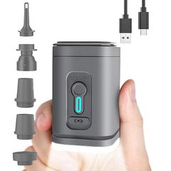電動エアーポンプ アウトドア用エアーポンプ 1200mAH LEDライト付き Type-C充電式 エアーポンプ 電動空気入れ 空気抜く 超軽量 携帯式 プール 浮き輪 圧縮袋 インフレーターマット キャンプ テント 対応 日本語説明書付き