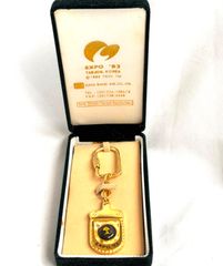 未使用 ケース入り EXPO ′93 KOREA 24K COLD Ploted Keyholder  24Kゴールドメッキ キーリング 韓国国際博覧会93 現状品