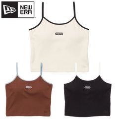 新品 NEWERA ニューエラ 正規品 レディース キャミソール ブラトップ カップ付 キャミ インナー ロゴ ウィメンズ 女性用 アイボリー ブラウン 黒 ブラック 14391913 14391914 14391915