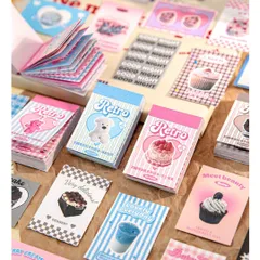 【豆本】４冊set 200枚 コラージュ シールブック   紙モノ デコ 素材