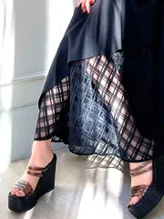 RESEXXY リゼクシー クリア ウェッジ サンダル レディース 厚底 クリア素材 黒 白 11cm 無地 152421868401