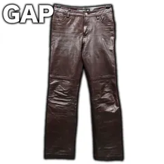 ✨️名作 オールドギャップ レザーパンツ 牛革 W32 ダークブラウン OLD GAP レザーパンツ