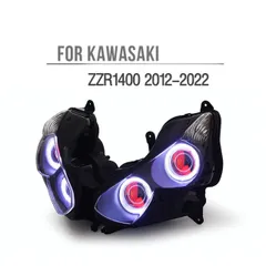 カワサキ ZZR1400 ZX14 LEDヘッドライト H11 ライムグリーン（ZX