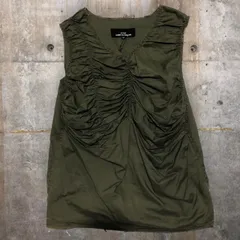tricot COMME des GARCONS(トリココムデギャルソン) 03SS gathered sleeveless blouse ギャザーノースリーブ ブラウス TI-B004 SIZE M カーキ AD2002のサムネイル