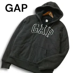 GAP ギャップ 秋冬 ロゴ 裏ボア★ スウェット ジップ フーディー パーカー Sz.M メンズ 灰 グレー