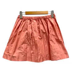 ミュウミュウ miumiu スカート フレア ギャザー ナイロン 無地 ミニ丈 40 ピンク